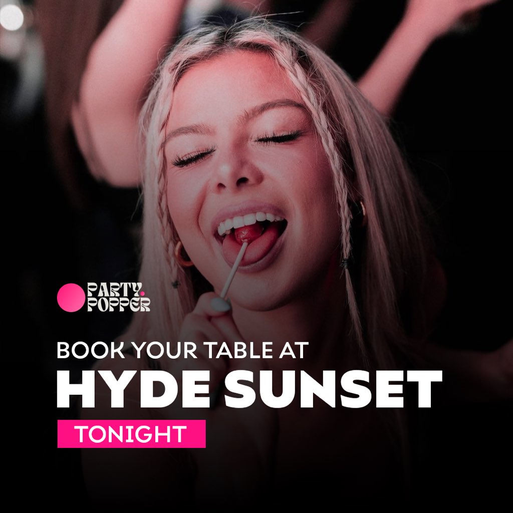 PartyPopperapp's tweet image. Unlock the ultimate VIP experience at Hyde Sunset🍾

Book your table now and elevate your nightlife game to new heights!🥂

Don’t miss out on the hottest spot in WeHo - reserve your spot and let the good time roll!🎉
——————————
Download Party Popper now📲
