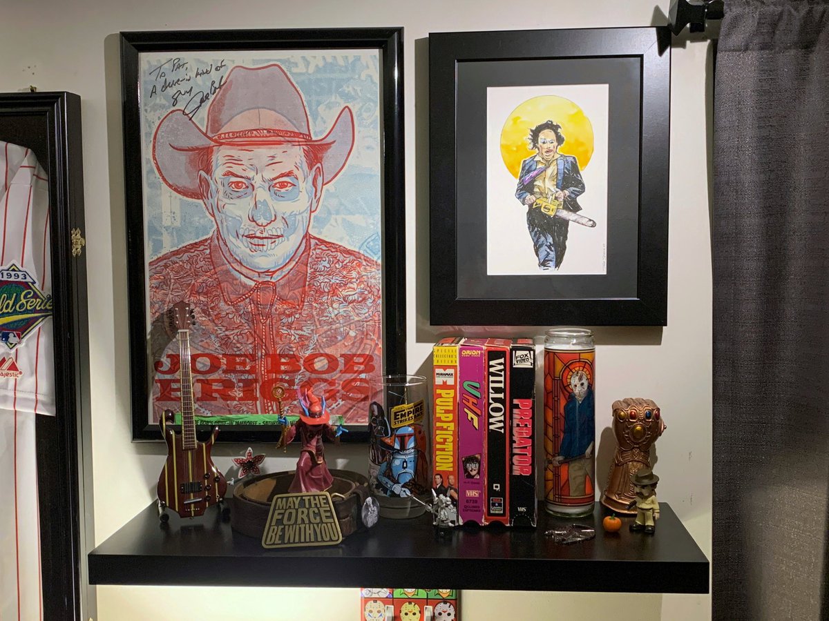 @Todd_Spence - Leatherface found his forever home in my man cave. Thanks again! Beautiful work and I love it! 🔥 #Leatherface #TexasChainsawMassacre #JoeBobBriggs #TheLastDriveIn #ToddSpence #TobeHooper #GunnarHansen