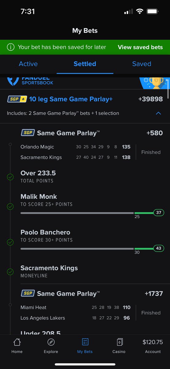 Funidlol's tweet photo. @ChillyBets Live bet I took from that game at about 2q idk it was 11pm  maybe HT  but I woke up to it hitting https://t.co/gMkTxpQqwb