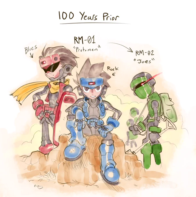 Protomen were the initial models made by Dr. Light, and developed distinct personalities and names for each other, unlike the cheaper models, the Joes, which were produced by Wily based on Light's designs once they realized how expensive it was to make Protomen. 