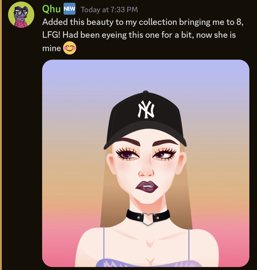 markda787's tweet image. Congratulations 👏🎉 @Qhu_NFT for picking up this magnificent @NFTCryptoChicks 

#CCArmy is becoming 💪 💯 everyday