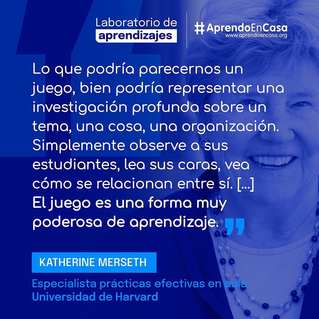 💫 En el primer #TBT del año compartimos esta reflexión de Katherine Merseth, sobre el juego en el aprendizaje. 

Conoce más aprendoencasa.org