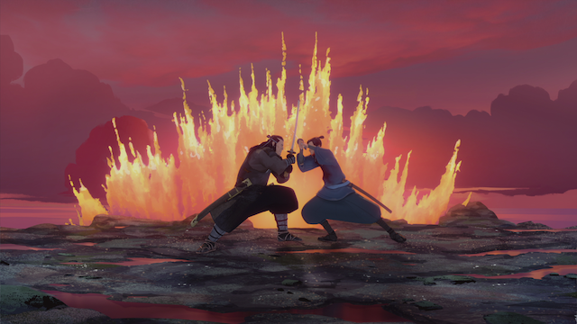 "It is always a joy to stumble on a show that you haven’t seen before, a great show that just blows you away, that sinks its claws into you and won’t let go." - George R.R. Martin on Blue Eye Samurai