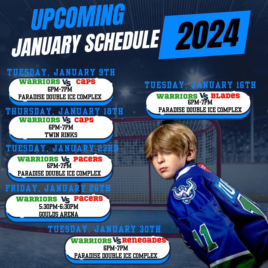 With a new year, comes more HOCKEY!! Check out our upcoming list of games
