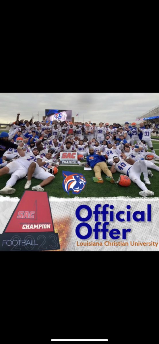 Kaden chandler (@kadenbug2006) on Twitter photo Blessed to receive my first offer from Louisiana Christian University! God can do great things!
<a href="/drewmaddox8/">Coach Drew Maddox</a> <a href="/jarvousfelton/">Jarvous</a> <a href="/Coach_Simmons_/">Marc Simmons.</a> <a href="/GridironFootbal/">Gridiron Football®</a> Blessed to receive my first offer from Louisiana Christian University! God can do great things!
<a href="/drewmaddox8/">Coach Drew Maddox</a> <a href="/jarvousfelton/">Jarvous</a> <a href="/Coach_Simmons_/">Marc Simmons.</a> <a href="/GridironFootbal/">Gridiron Football®</a>
