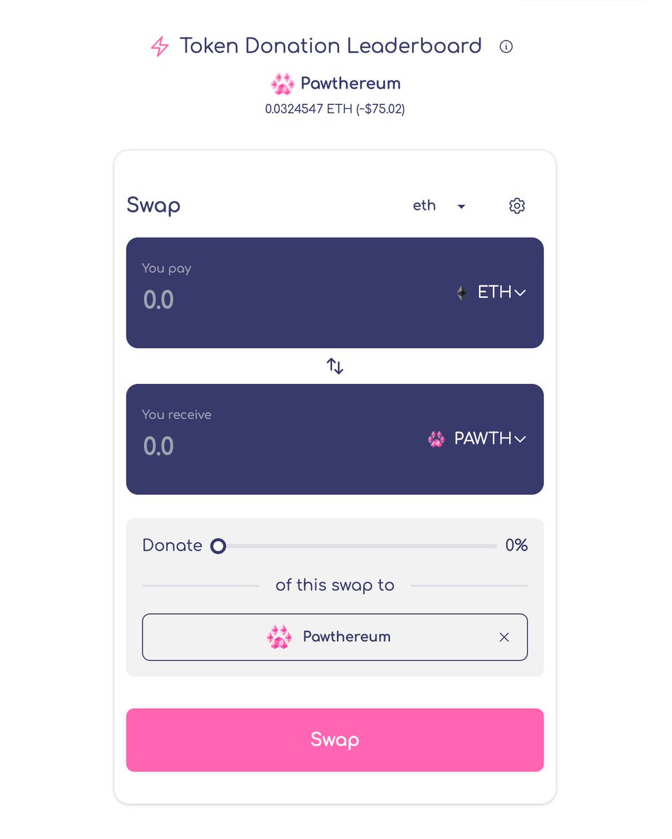 pawthereum's tweet photo. 🐾 PawSwap Feature Rollout: Trend by Giving

Trending on PawSwap is determined by how charitable your token community is! 

The more token swaps that include a charitable donation, the higher on the leaderboard your token appears!

⚡️ Get trending: https://t.co/Vl7Zb9gkUQ https://t.co/p9sRj8Ai3w