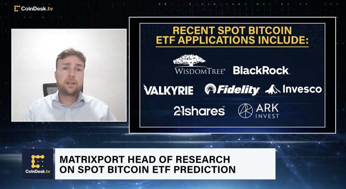Matrixport’s Markus Thielen <a href="/thielen10x/">Markus Thielen</a> spoke with <a href="/CoinDeskPodcast/">CoinDesk Podcast Network</a> Markets Daily episode, to discuss #Bitcoin price reaction uncertainty as we await the #SEC Bitcoin ETF approval decision.

Matrixport’s client-only research note on January 3 (Wednesday) cited the opportunity to