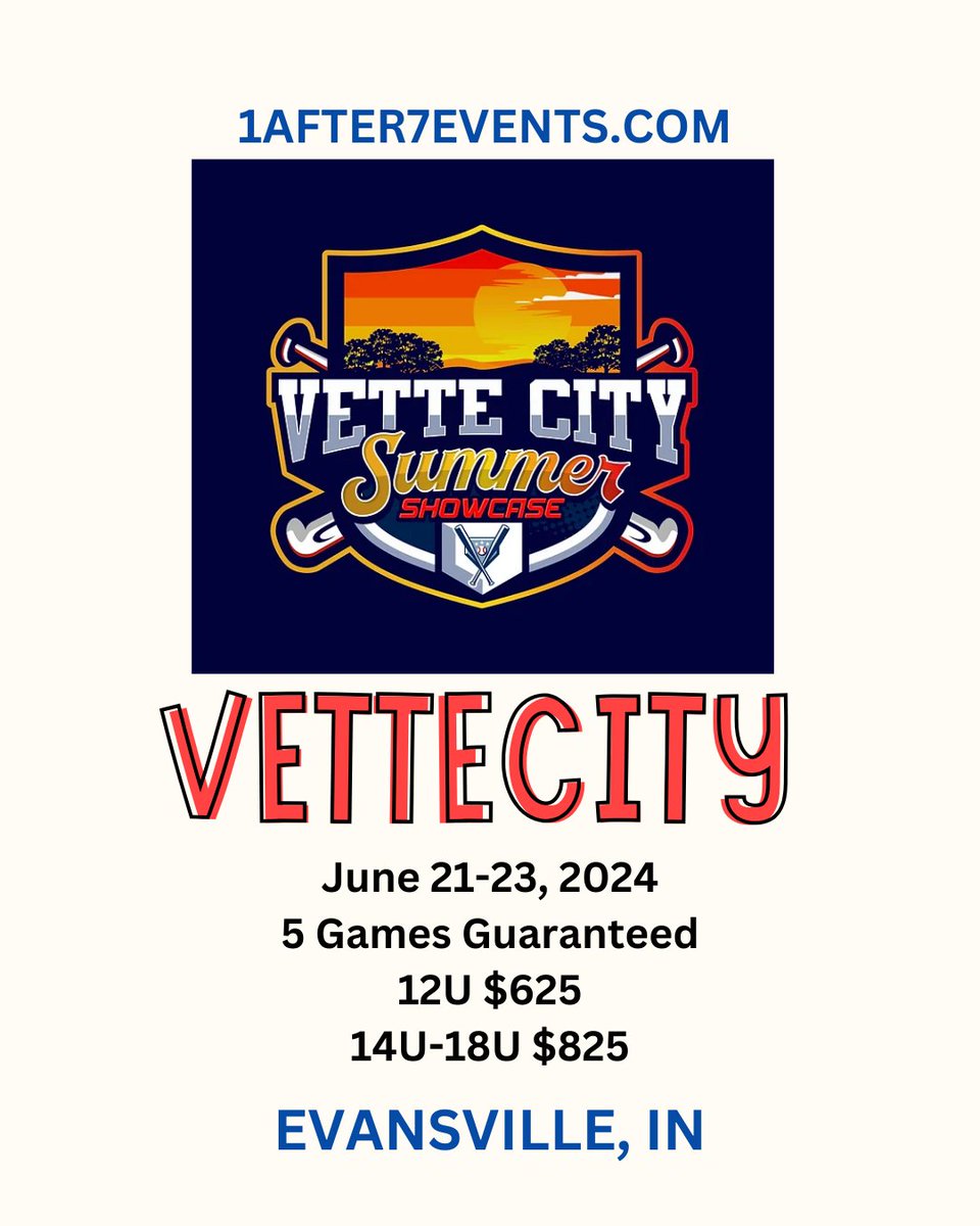 Hope you're not busy this summer! Come join us June 21-23 in Evansville, IN for some fun. Sign up now to secure your team's spot for some great competition and fun!