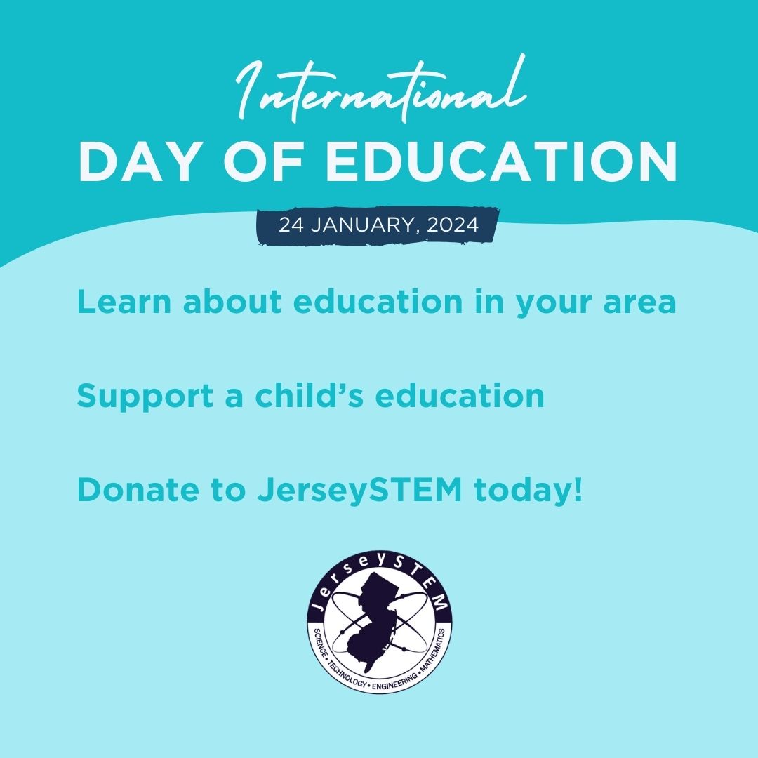 Education is vitally important so let's celebrate today!
#JerseySTEM #STEM #Science #Innovation #technology #educational #stemeducation #educationmatters #WomeninSTEM #EducationMatters #stemlearning #education #educational #educationforall #EducationMatters