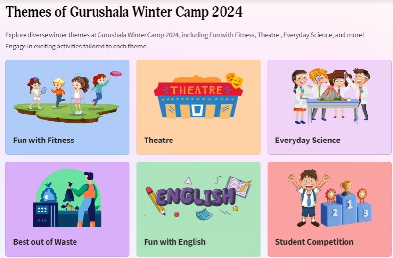 After the enthusiastic response from students for our Gurushala Summer Camp 2023 earlier this year, we have now organized an exciting seven-day Winter Camp to keep kids engaged during the holidays and help them learn new skills. Our Gurushala Online Winter Camp, designed for