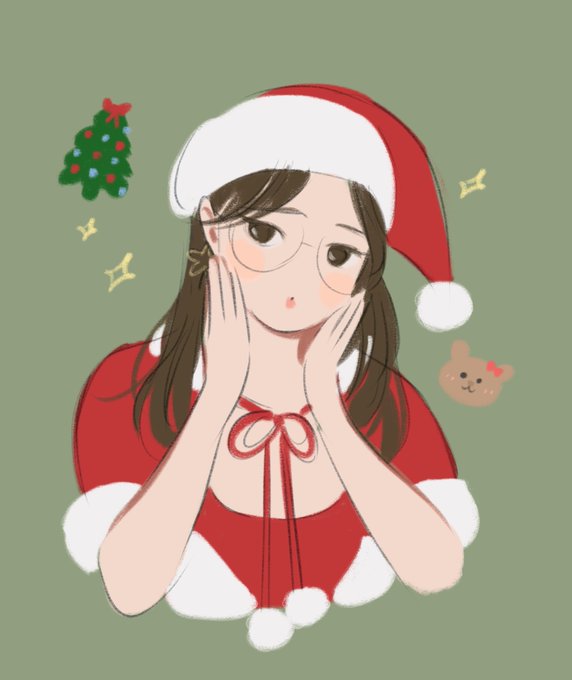 「サンタ服 シンプルな背景」のTwitter画像/イラスト(新着)