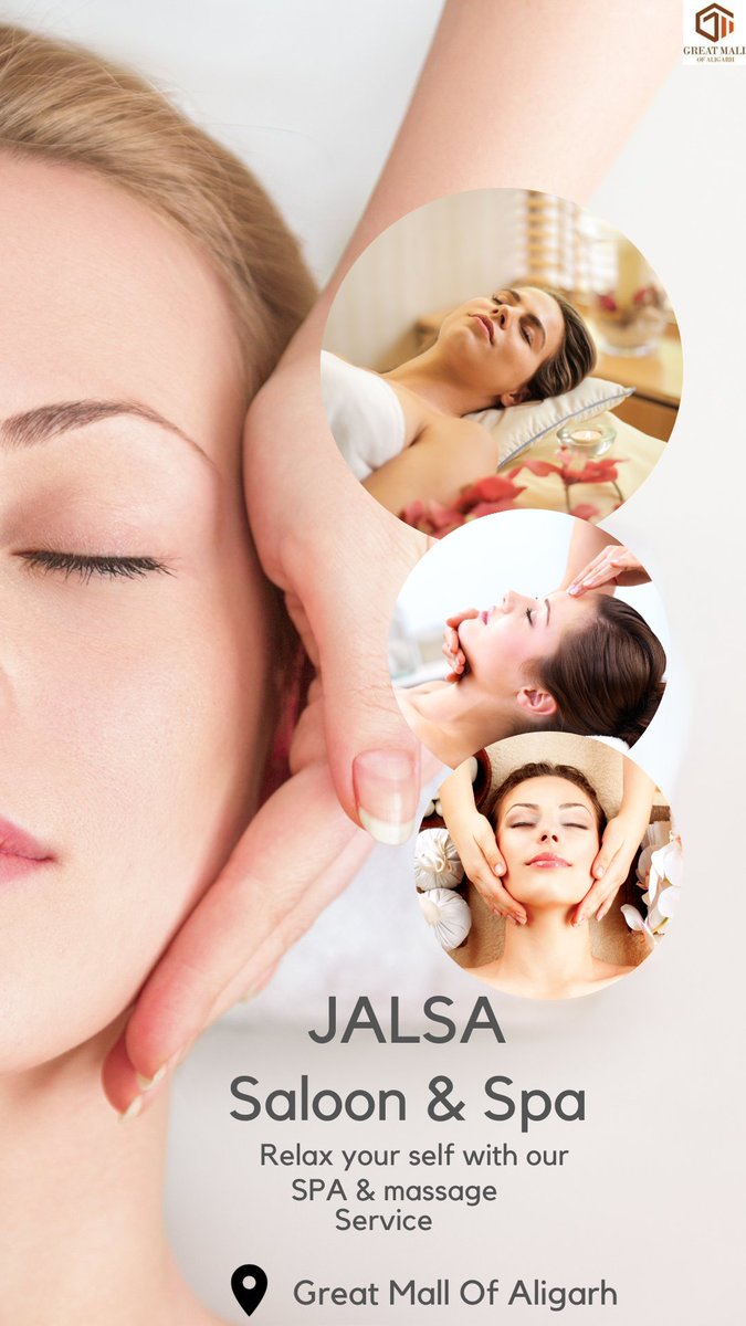 Jalsa saloon & Spa at Great Mall of Aligarh.
#gangaspa #membership #spa #beauty #relax #skincare #ramghatroad #massage #wellness #facial #salon #manicure #skin #makeup #hotel #spaday #estetica #sauna #selfcare #greatmallofaligarh #health #relaxation #freshness.