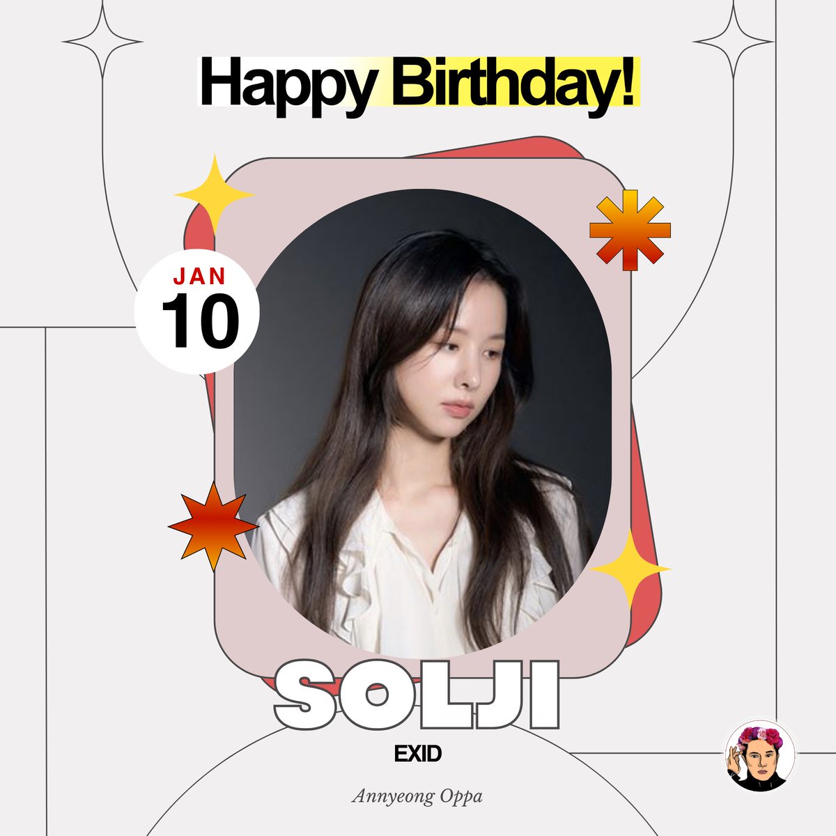 TheAnnyeongOppa's tweet photo. LEGGOs, let us celebrate our precious Solji’s special day! 🥳

Happiest birthday to the talented Solji! May your day be blessed and filled with happiness and joy! ❤️🎉

Read more about EXID here: https://t.co/44Kh2rgnuI

#HappySoljiDay https://t.co/1UOUVx1sa2