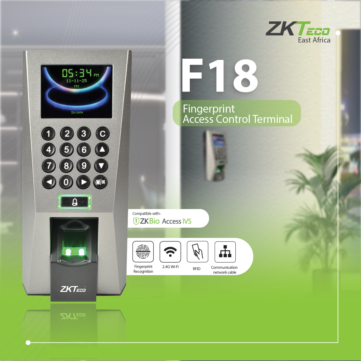Introducing the ZKTeco F18 access control Terminal!

Manage Your Access Control and Time Attendance better with the F18 Device! Learn More: zkteco-ea.com/f18-zkteco/

 #ZKTeco #f18 #f18zkteco #Biometrics #AccessControl #TimeAttendance #timeattendancesystem #biometricsecurity