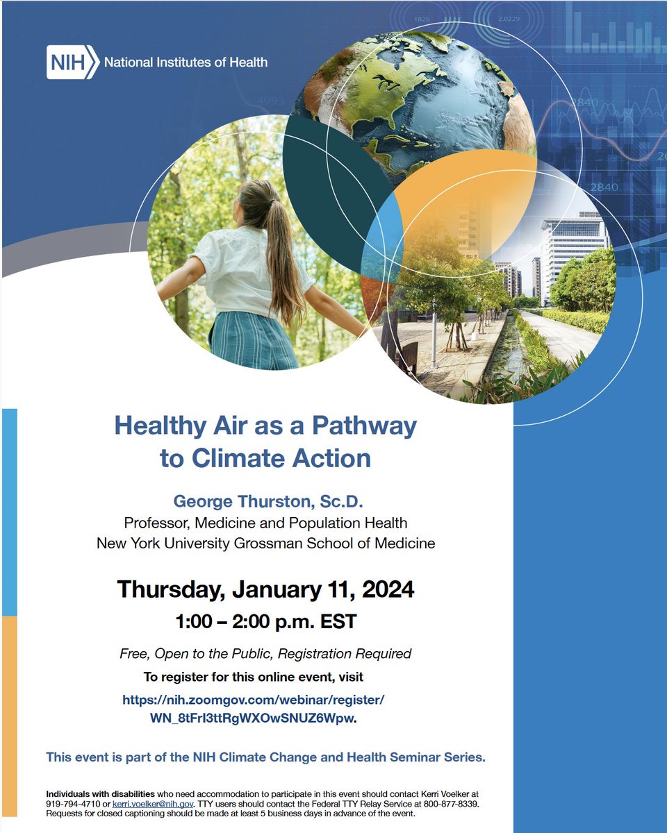 Looking forward to sharing how we can (and are already) making progress on climate change mitigation action via public health pathways. We CAN improve health AND bend the carbon curve at the same time! @ISEE_global @atscommunity @LungAssociation @GCHAlliance @DrMariaNeira @niehs