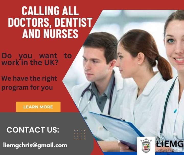 Discover an exclusive program designed to support medical professionals—doctors, dentists, and nurses—in finding their ideal job in the UK. 

Get on the perfect career path! Contact liemgchris@gmail.com for more details. #medicalcareers #UK #doctors #dentists #nurses