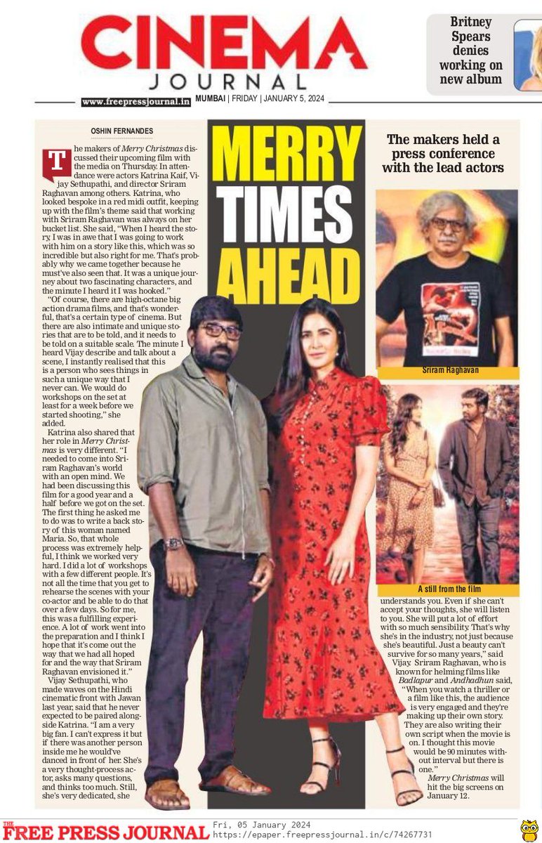 '#KatrinaKaif Is In The Industry Because Of Her Sensibility; Just A Beauty Can't Survive For So Many Years': @VijaySethuOffl #MerryChristmas By @oshin_fern freepressjournal.in/entertainment/…