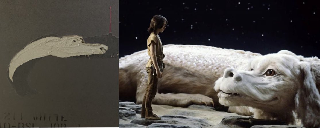ForrestGumpshun's tweet photo. You can’t tell me this random piece of ripped drywall doesn’t look like Falkor cause it does. https://t.co/ZNk7Wpolew