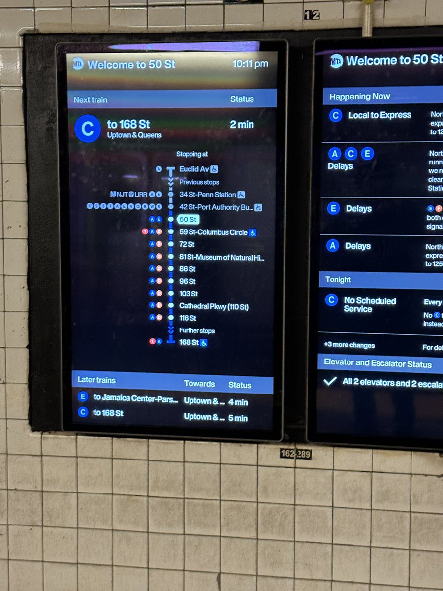 fcelina's tweet photo. Hey @NYCMayor you explain how 3min later the train has not only not arrived, but is now suddenly 1min away? Guess the @MTA doesn’t quite know how time works, much like you don’t know how to govern. #JustQuit https://t.co/fMtd4Uokzj