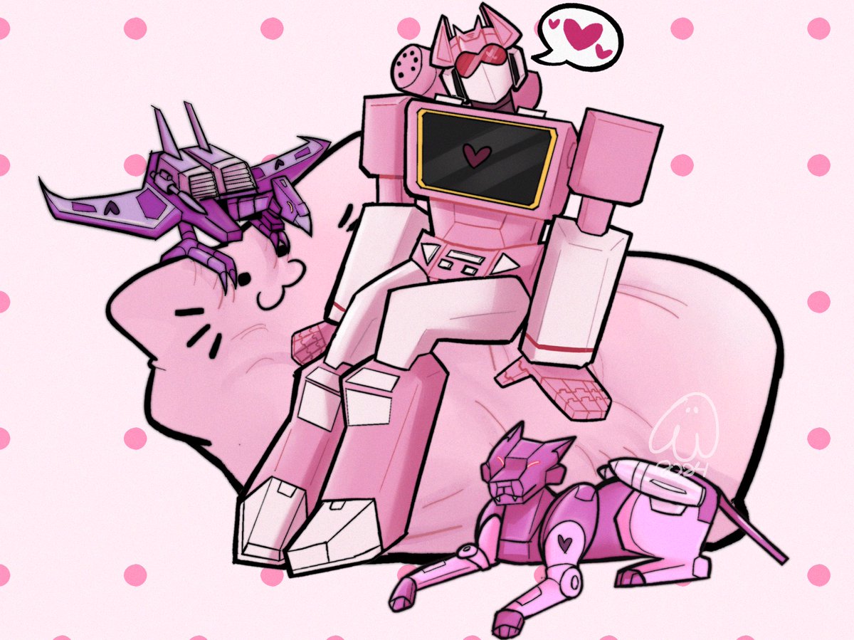 ghostiegoo2's tweet image. pink soundwave and friends🫶