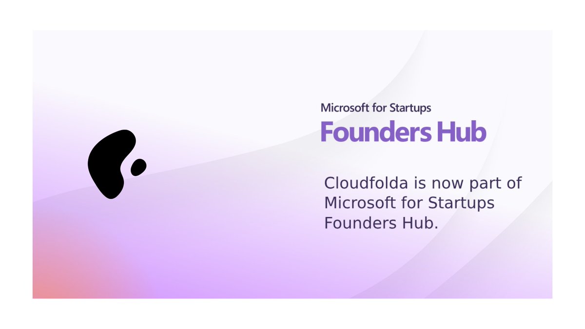 CloudfoldaHQ's tweet photo. Big news: Cloudfolda is now part of Microsoft for Startups Founders Hub! https://t.co/Wt8mR2rvb6