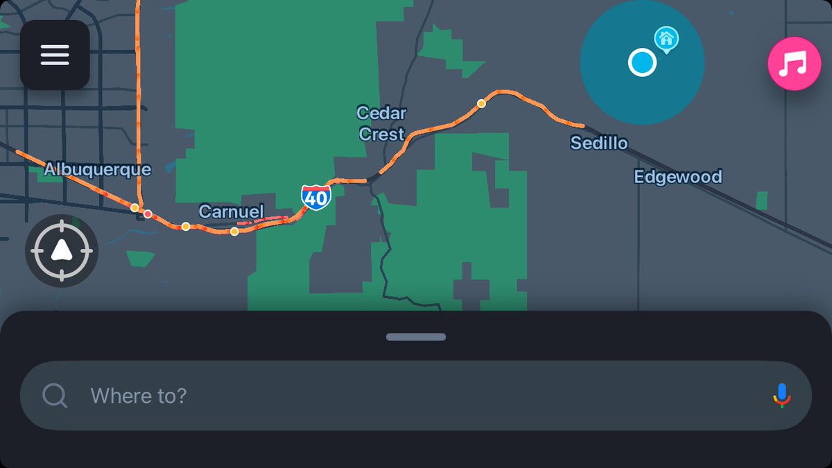 BrianPrice8's tweet photo. @NMDOT It’s not where’s Waldo tonight, it’s where’s DOT as hundreds stuck on i40 trying get home to east mountains due to unplowed roads and a traffic light in tijeras that backs up traffic https://t.co/qcEphzDTTo