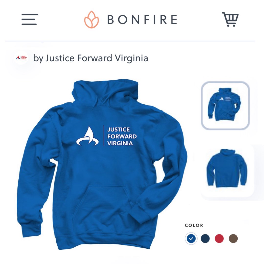 JusticeFwdVa's tweet photo. It’s hoodie season! We’ve had a ton of requests about where to purchase our Justice Forward Virginia hoodies since our Board Chair, @AndyElders, donned one tonight during our virtual policy training. You can find them for purchase here: https://t.co/i8A4CL0M9y #justiceforwardva https://t.co/QXoeCi94v5
