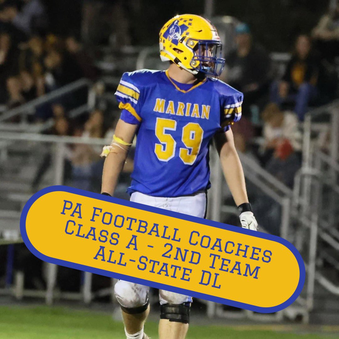 JaRodino05's tweet photo. Honored to be selected for the PFN Coaches-Select Class 1A All-State Football Team @CoachOG @PaFootballNews @MarianColtsFB https://t.co/tXUuCJIMX7