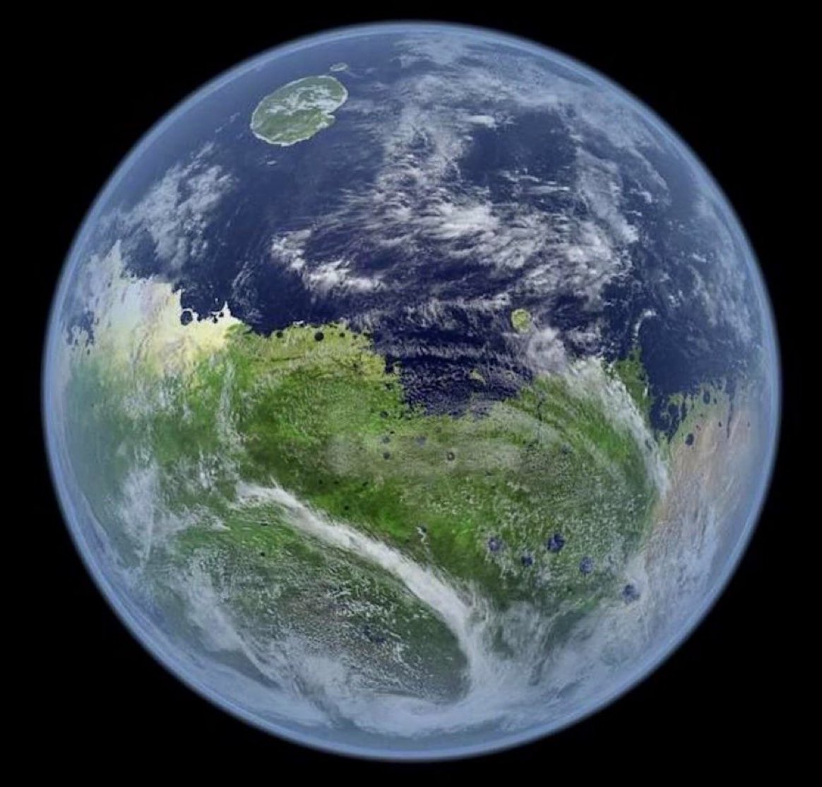 Mars if it had an atmosphere, a magnetic field, and water 💧