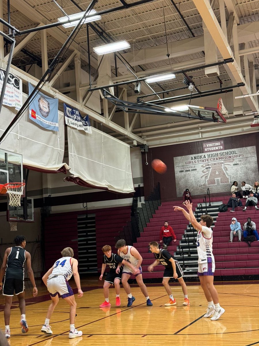 Big road win tonight at Anoka! The final score was 88-70. Brock Remme scored 20 points, and Andrew King and Miles Thomsen scored 17 points each as well. Hope to see you when we play Armstrong next week! #playhardhavefun