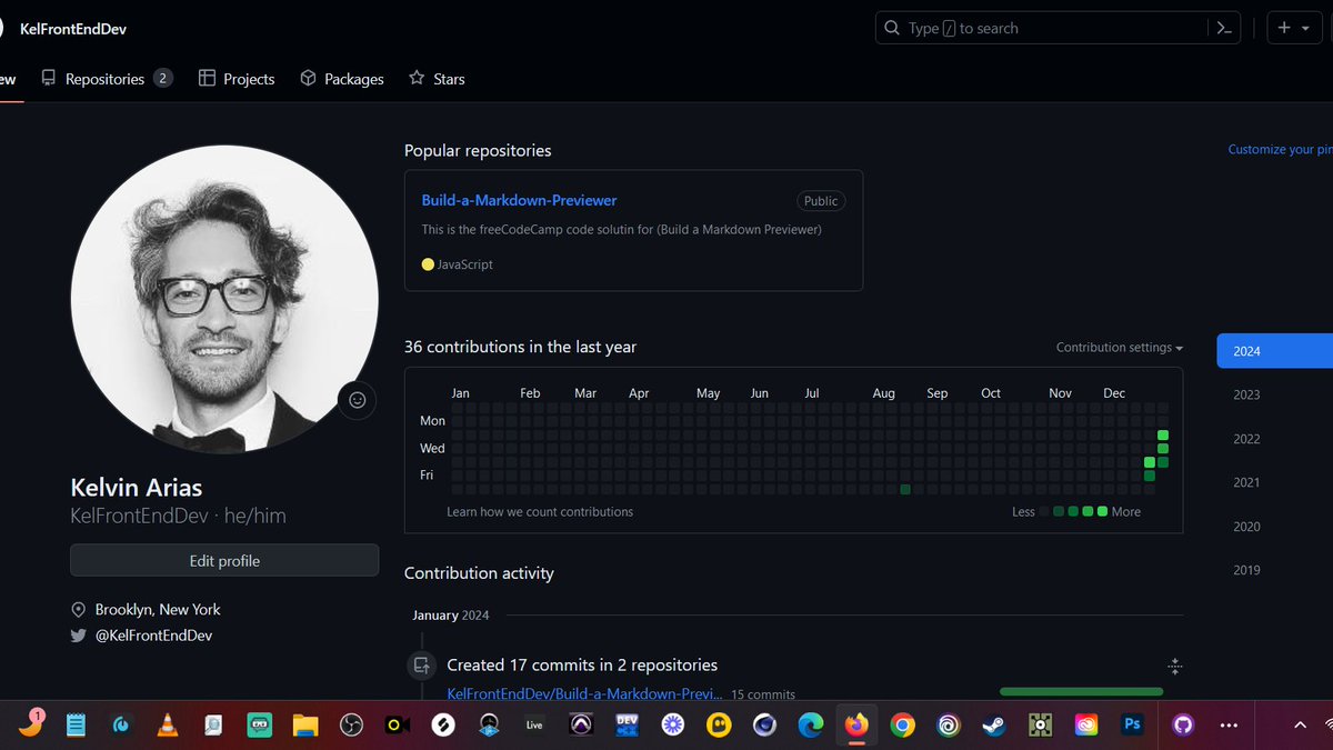 KelFrontEndDev's tweet image. Starting this year of strong with commits 💻⚡️

#html #css #javascript #freecodecamp
#CodingJourney #100DaysOfCode #GitHubStreak