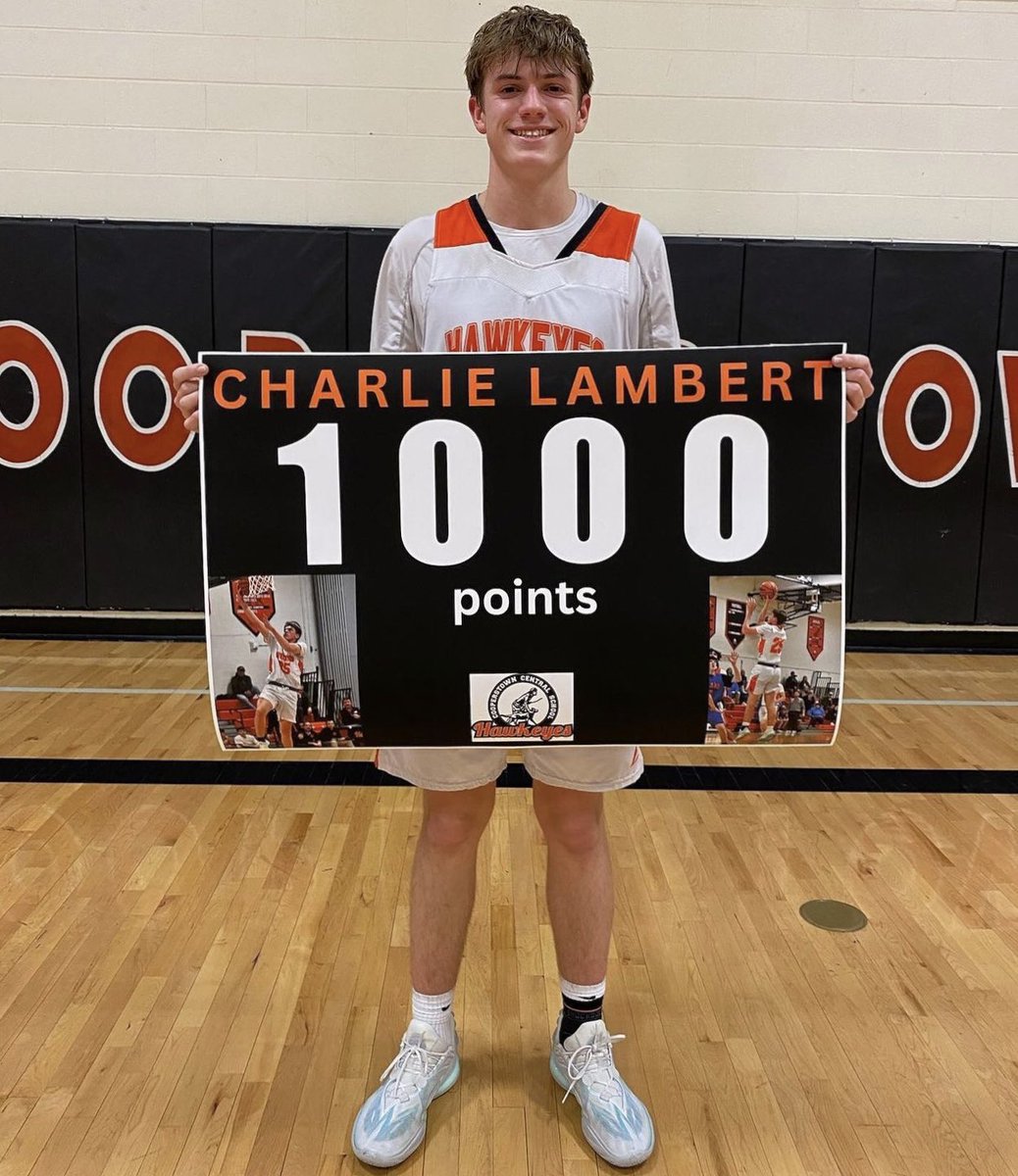 Congrats to Cooperstown’s <a href="/CharlieLambo25/">Charlie Lambert</a> on joining the 1K club tonight! He scored 39 points in a win over Morrisville-Eaton. He is the 16th player (10 boys &amp; 6 girls) in CCS history to hit 1,000. Charlie accomplished this in 3 seasons &amp; joins his brother <a href="/jplambo_20/">Jack Lambert</a> on the wall