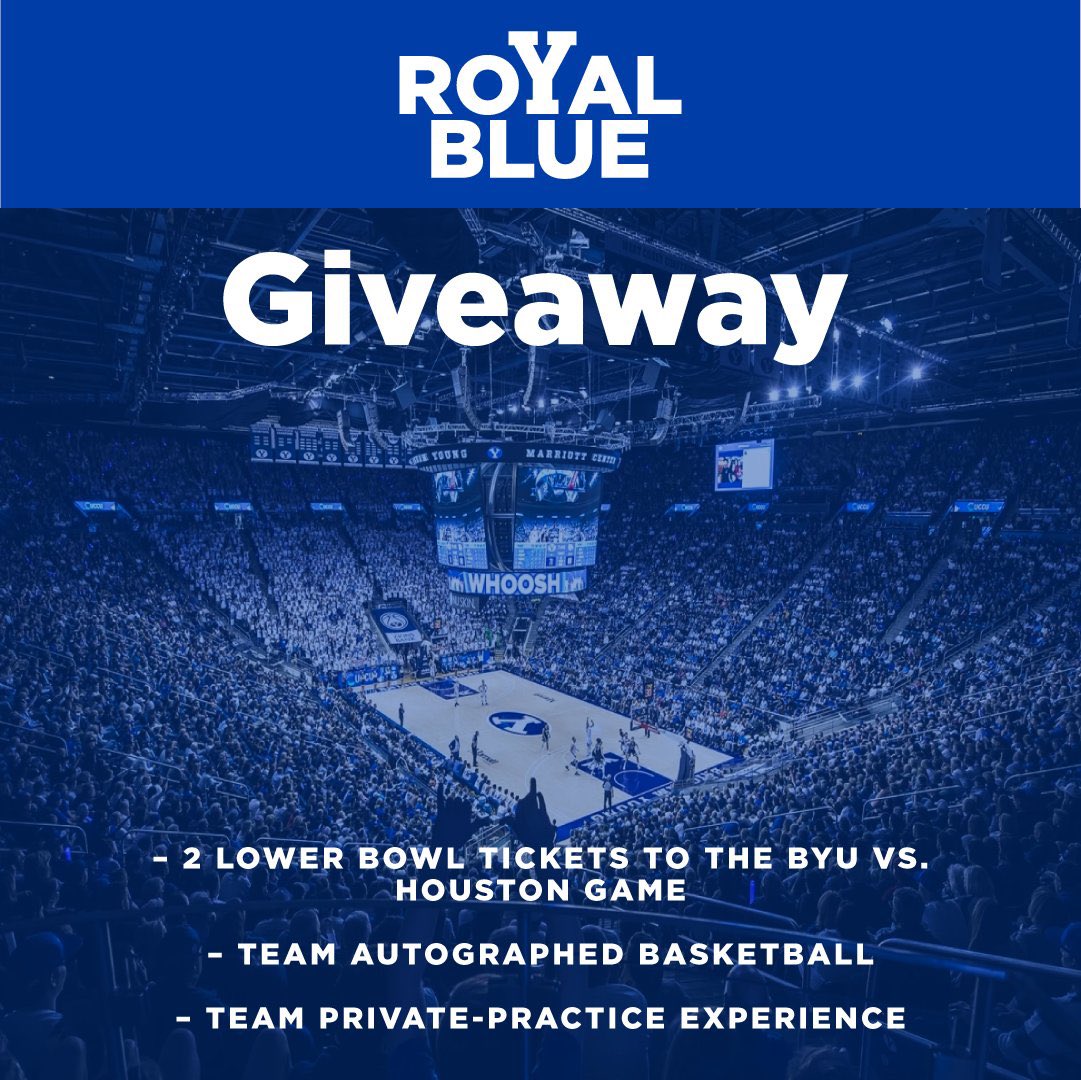 Dallin Hall (@dallinhhall) on Twitter photo A BYU Hoop Fan’s Dream Giveaway.
For the chance to win everything below:
1️⃣ LIKE their post
2️⃣ FOLLOW <a href="/RoyalBlueNIL/">The Royal Blue</a>
3️⃣ TAG 3 of the biggest BYU fans you know
🌟Bonus 🌟 Follow @royalbluecollective on instagram, like and tag.
*Closes at midnight MST on Jan. 18th. A BYU Hoop Fan’s Dream Giveaway.
For the chance to win everything below:
1️⃣ LIKE their post
2️⃣ FOLLOW <a href="/RoyalBlueNIL/">The Royal Blue</a>
3️⃣ TAG 3 of the biggest BYU fans you know
🌟Bonus 🌟 Follow @royalbluecollective on instagram, like and tag.
*Closes at midnight MST on Jan. 18th.
