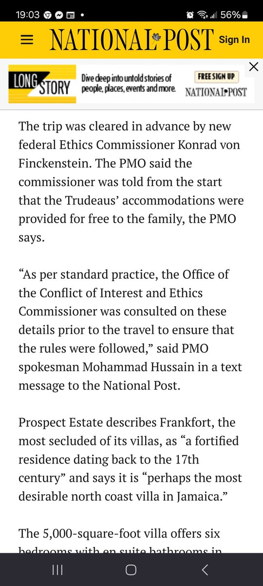 Trudeau goes on a trip. Last week, the right complained about the cost of the trip. We find out, he stayed at an old family friends place and there was no cost. Ethics Commissioner cleared it. Now the right is mad that he didn't pay for a trip. Guys, seriously. Maybe reflect?