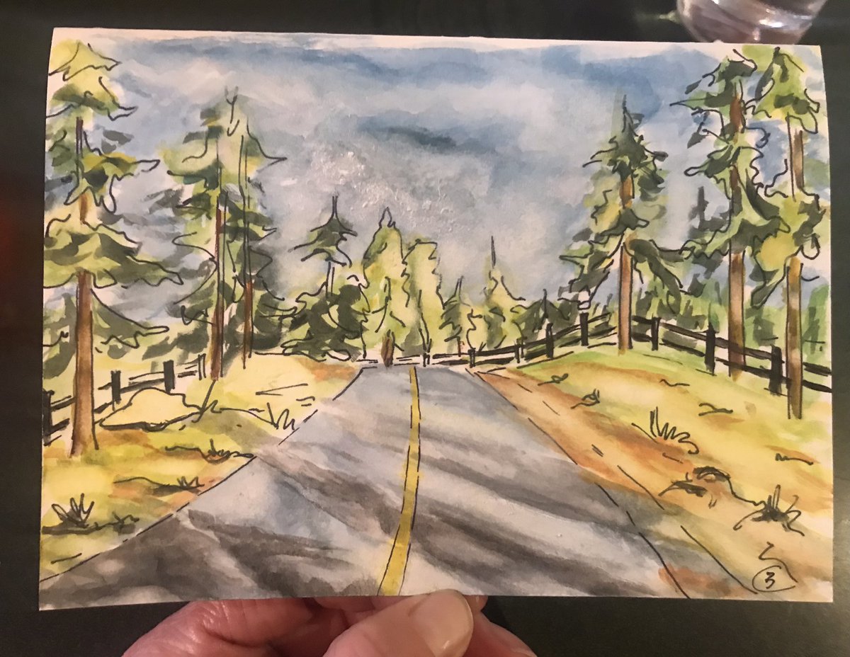 Thumbnail sketch with watercolour &  ink. I'm thinking maybe this would make a nice painting in acrylic? 

#painting #canadianartists #art #thumbnail #landscape #watercolour #ideas