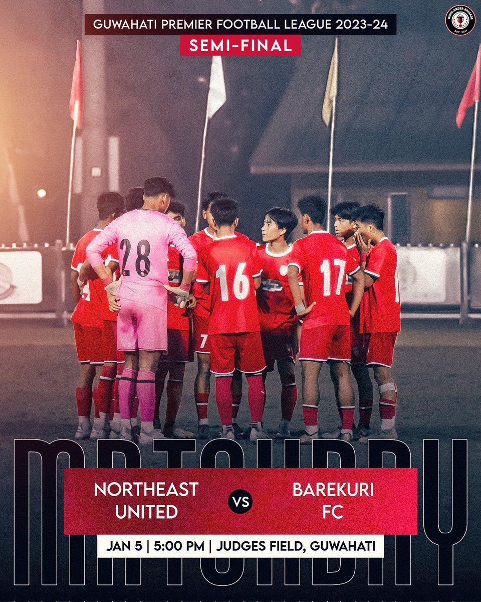 HighlanderB8's tweet photo. 🚨SEMI-FINAL🚨
Let’s dive into the intensity of the Highlanders' semi-final battle in the GPFL! 🔥
Join the Brigade in the stands, let's create an electric atmosphere and cheer our team to the finals! ♥️🤍🖤
#GPFL #WWTTT #HighlanderBrigade #NEUFC #SemiFinal #IndianFootball https://t.co/LQZT5OB7dw