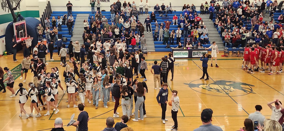 Jeriah Macias hits  a running 3 at the buzzer to lift Damonte Ranch to a 53-50  win over Reno in boys basketball tonight !!
