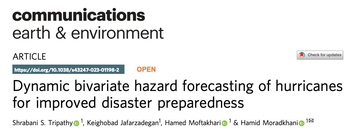 Shrabani Sailaja Tripathy (@shrabanitripath) on Twitter photo Our latest research on bivariate hazard forecasting for hurricanes 🌀: rdcu.be/dvccg in <a href="/CommsEarth/">Communications Earth & Environment</a>. Introducing an improved method that predicts total hazards at various lead times, highlighting individual contributions of wind🌬️and rainfall🌧️. #hazard #hurricane (1/n) Our latest research on bivariate hazard forecasting for hurricanes 🌀: rdcu.be/dvccg in <a href="/CommsEarth/">Communications Earth & Environment</a>. Introducing an improved method that predicts total hazards at various lead times, highlighting individual contributions of wind🌬️and rainfall🌧️. #hazard #hurricane (1/n)