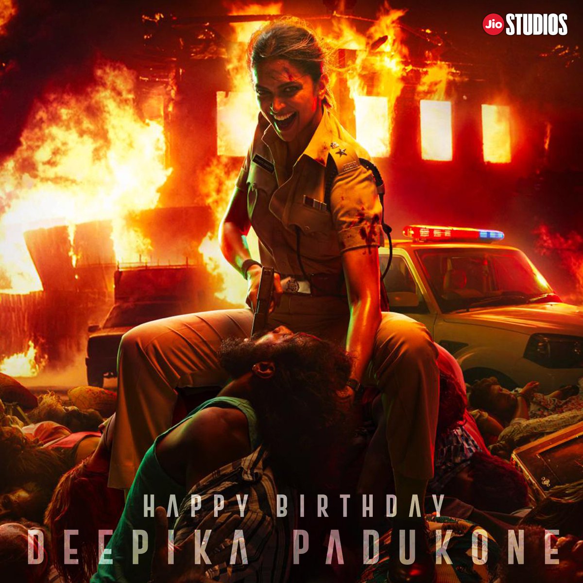 jiostudios's tweet photo. Wishing the Lady Singham @deepikapadukone a very happy birthday 🔥
#HappyBirthdayDeepikaPadukone #DeepikaPadukone #HBDDeepika https://t.co/q59kRGJCBf