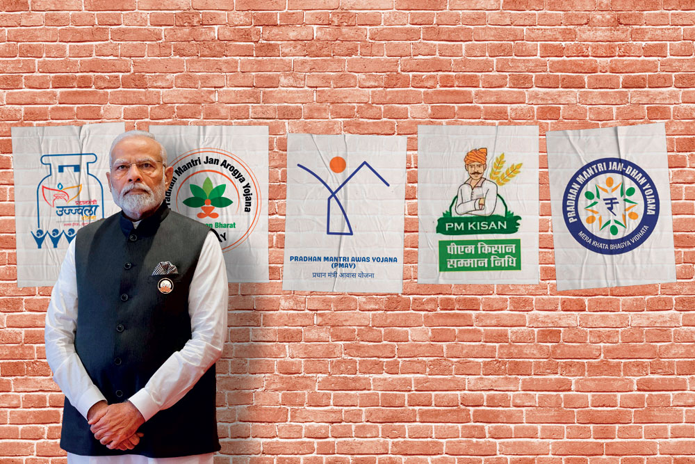 Openthemag's tweet photo. #Forecast2024: The New Deal: Having won elections with a shrewd mix of governance and welfare, BJP will bank on the widespread beneficiaries of its schemes in the Lok Sabha polls, writes @RajeevDOpen https://t.co/EYQK1bhqGt https://t.co/1hI14AeqgA