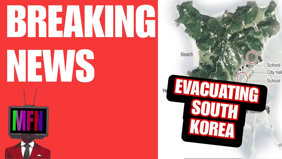 Marfoogle's tweet photo. 🚨#BREAKING: North Korea has fired over 200 artillery shells near South Korea's Yeonpyeong Island, prompting immediate evacuation orders. Residents, roughly 2,000 people living on the island, have been instructed to seek shelter https://t.co/hxixtcMLFK