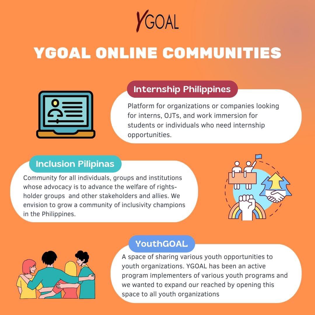 YGOALinc's tweet photo. Our biggest online groups so far is the Internship Philippines with a total membership of 50,000+ students, schools &amp; companies that are looking for internship, OJT &amp; work immersion. We have matched more than a 1,000 members (students &amp; companies) through this platform. https://t.co/qTHv48shb1