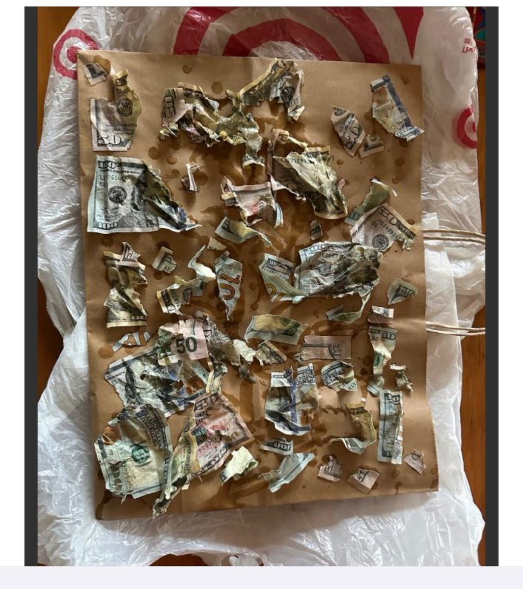 ibuki53010508's tweet photo. The couple searched online on "what to do if their dog eats money." The results the Laws saw were that mutilated currency can be mailed or dropped off to the U.S. Bureau of Engraving and Printing's Washington, D.C., office along with a letter stating the estimated value https://t.co/p9SjxhSxfD