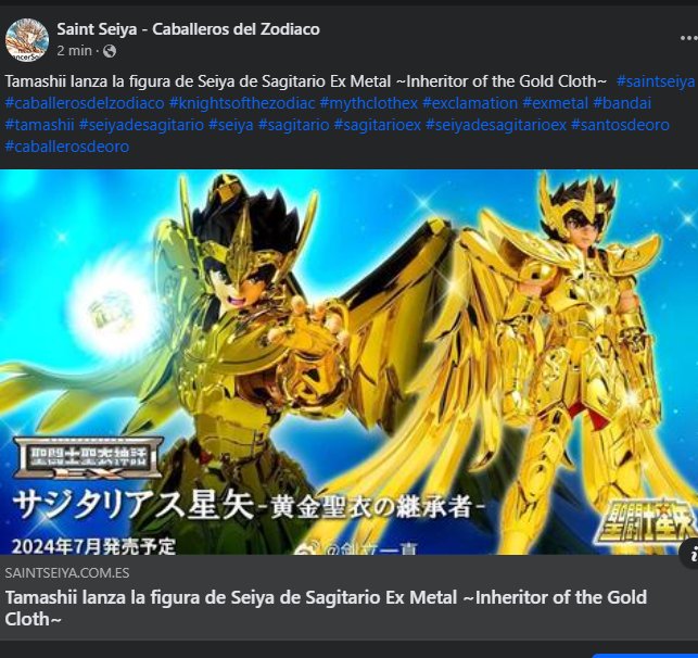 CancerSaint's tweet photo. Tamashii lanza la figura de Seiya de Sagitario Ex Metal ~Inheritor of the Gold Cloth~ #saintseiya #caballerosdelzodiaco #knightsofthezodiac #mythclothex #exclamation #exmetal #bandai #tamashii #seiyadesagitario #seiya #sagitario https://t.co/Qv8c9QezP5 https://t.co/3VAlZRnABg