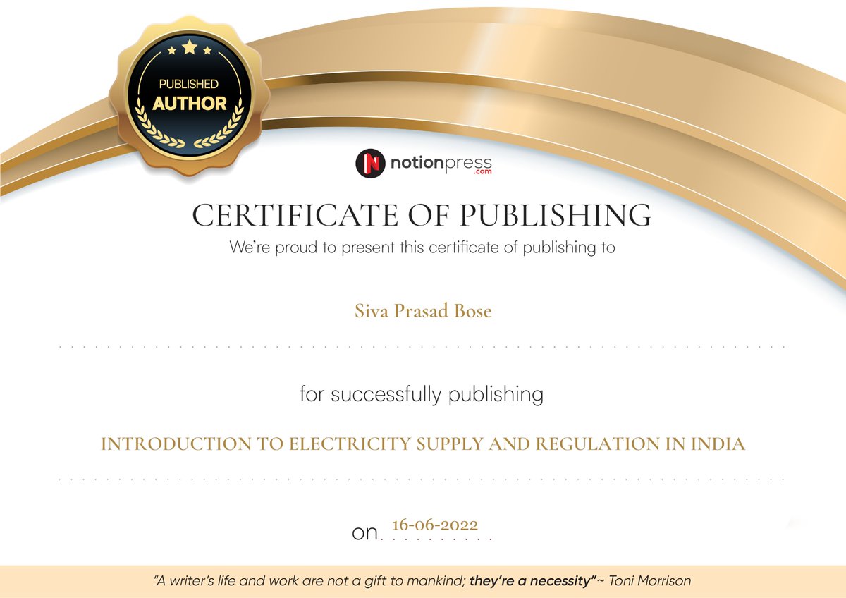 sivaprasadbose's tweet image. Certificates of Publishing of books from Notion Press #notionpress