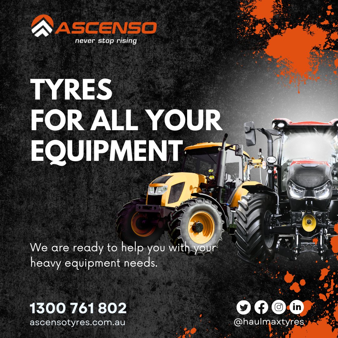 At Ascenso Tyres Australia we are excited to share with you our extensive range of high-quality tyres, meticulously designed to meet the diverse needs of the Agricultural, Earthmover, Industrial, Material Handling, and Forestry sectors in Australia. Contact us for more.