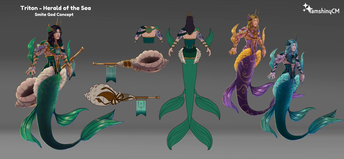 IamshinyCM's tweet image. Triton - Herald of the Sea 🐚🌊 @SMITEGame God Concept
(also ty to @EnaBuns for the advice &amp;lt;3)
#Smite #Art @HiRezArtShow