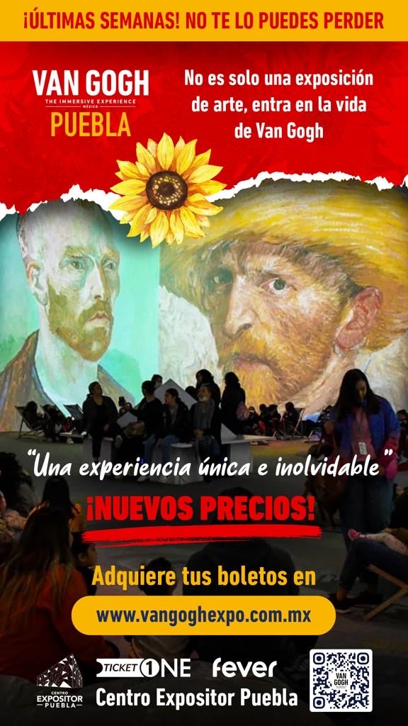 PueblaAlDia's tweet photo. ¡PUEBLA! ¡NOS VAMOS, NO TE LO PIERDAS!
Últimos días para poder disfrutar de una experiencia completamente única. 🤩✨ ¡Aprovecha nuevos precios😃
🎟️ Boletos en: https://t.co/Zo6VW622eI
#adiospuebla #VanGoghMX #VanGoghPuebla #ultimosdias #pocosdias #arte #vangoghenpuebla https://t.co/hN4dhigopa