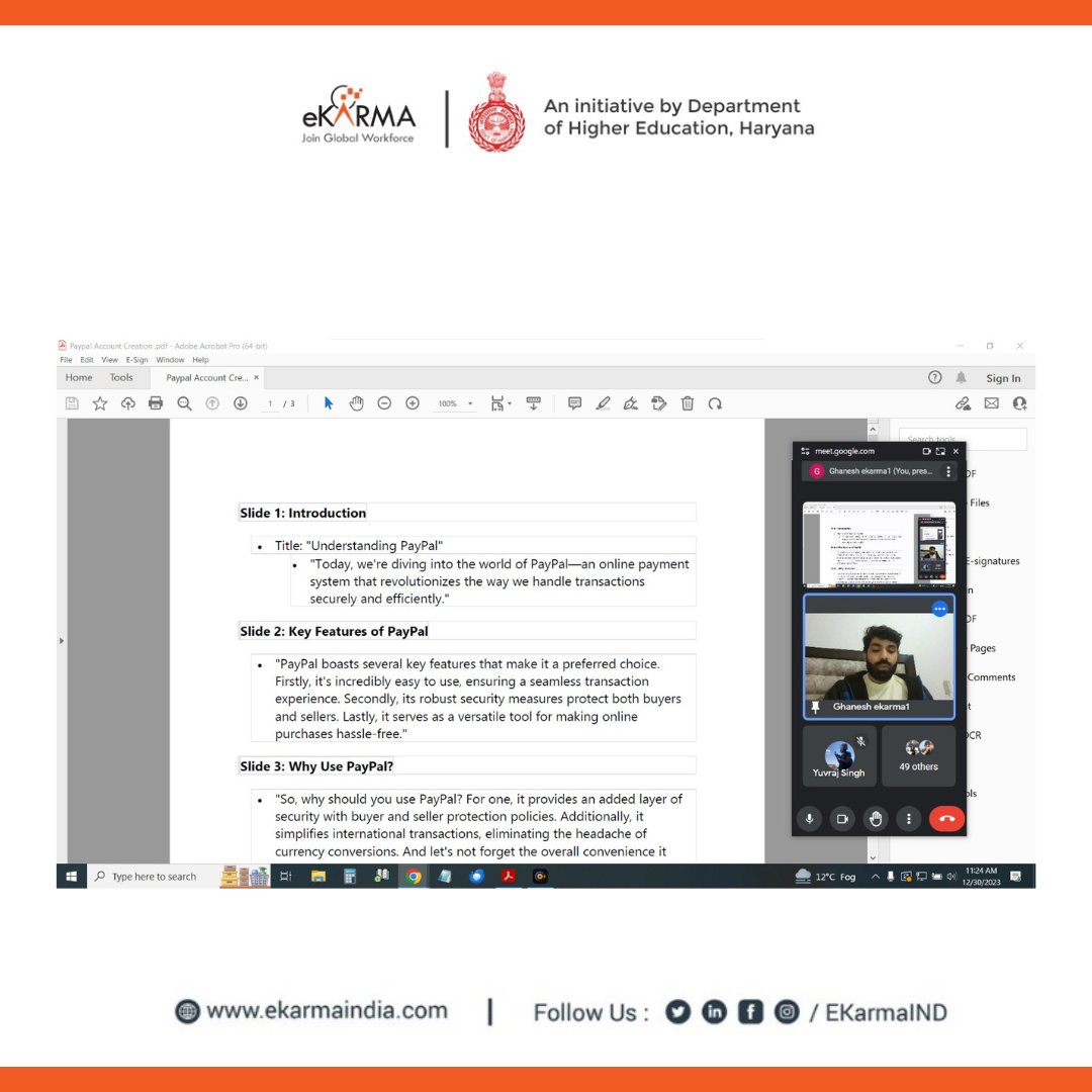 EKarmaIND's tweet image. Recently, a session on &apos;Connecting and Verifying Payment Methods on Freelancing Portals&apos; was delivered for our eager eKarma Panchkula students. Empowering them with the skills to navigate the freelancing world seamlessly. 

#eKarmaIndia #FreelanceSuccess #PaymentMethods