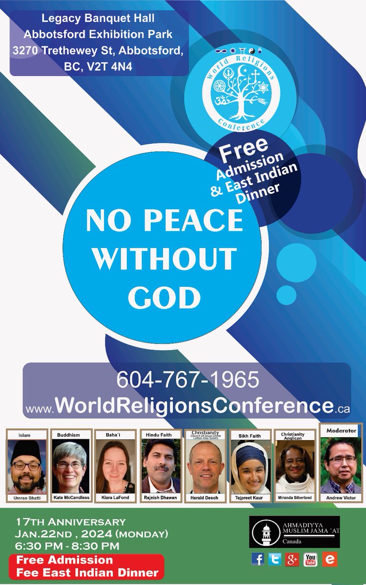 17th World Religions Conference Abbotsford

No Peace Without God

Register @ worldreligionsconference.ca/upcoming-confe…

#Abbotsford #religion